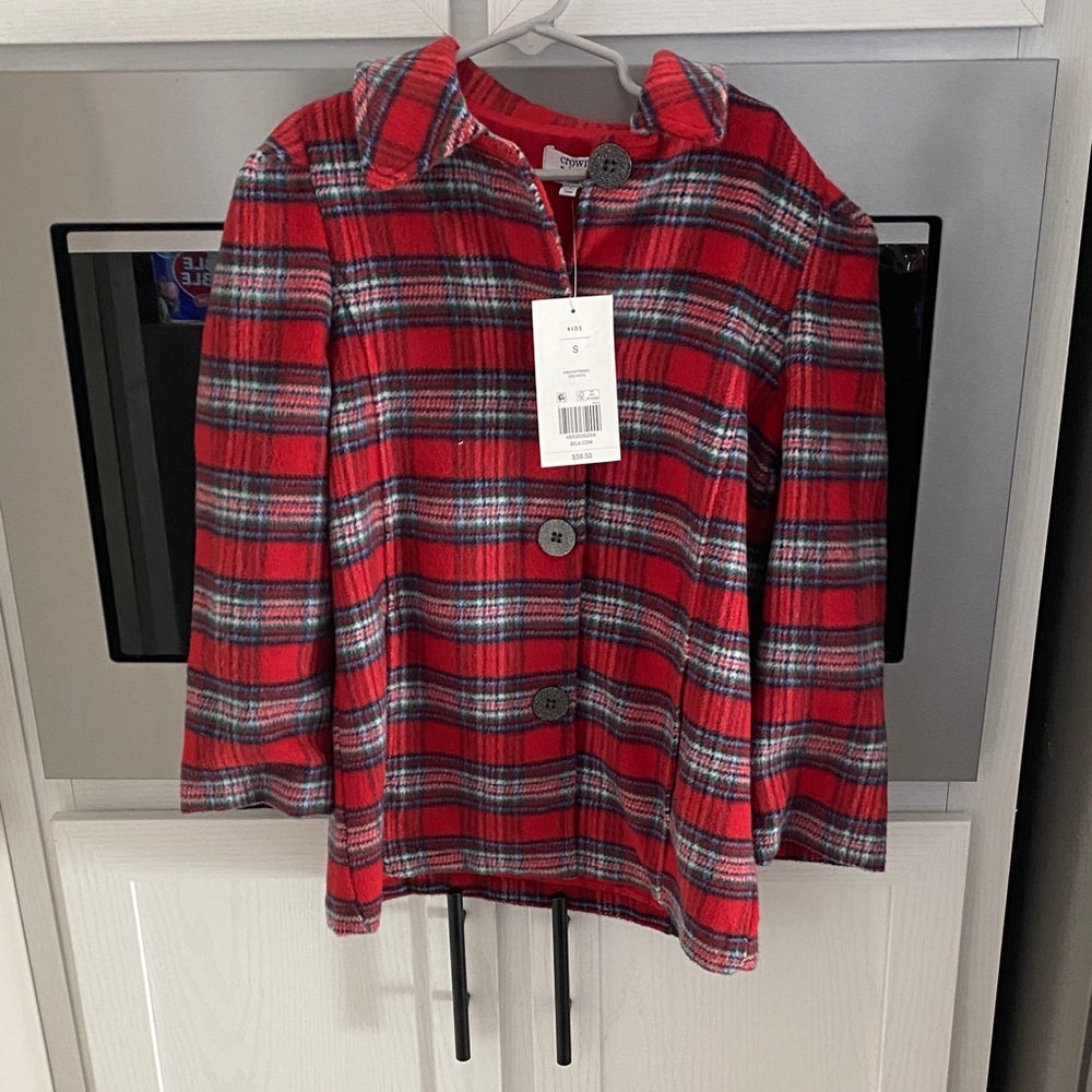crown & ivy Red Plaid Kids Blazer